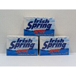 Irish Spring SPORT Deodorant Soap 4.5 oz Bars Odor Protection Discontinued x 3
